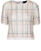 Topshop Check Sequin Tee - Lyst