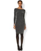 Lauren by Ralph Lauren Long-Sleeve Metallic Sheath Dress - Lyst