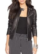 Ralph Lauren Lauren Leather Moto Jacket - Lyst