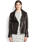 Helmut Lang Petal Asymmetrical Leather Jacket - Lyst