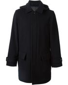 Ermenegildo Zegna Hooded Concealed Button Fastening Coat - Lyst