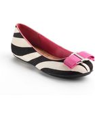 Isaac Mizrahi New York Fablolae Zebra Print Ballet Flats - Lyst