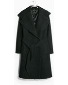 Mango Wide Lapel Wool-Blend Coat - Lyst