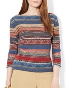 Ralph Lauren Lauren Multi Stripe Sweater - Lyst
