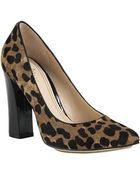 Cole Haan Chelsea Leopard Printed Haircalf Pumps - Lyst