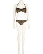 River Island Gold Metallic Bandeau Bikini Top - Lyst