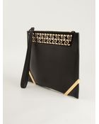 Pollini Goldtone Trim Clutch Bag - Lyst
