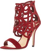 Oscar de la Renta Cutout Suede Glove Sandal - Lyst