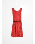 Mango Belted Printed Dress - Lyst