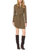 Michael Kors Drawstring Silk Dress - Lyst