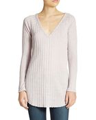 Free People Ribbed V Neck Tunic - Lyst