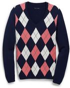 Tommy Hilfiger V-Neck Argyle Sweater - Lyst