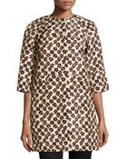 RED Valentino Floral/Leopard-Print Faille Overcoat - Lyst