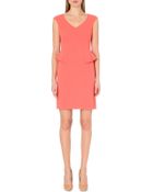 Armani Peplum-detail Wool-crepe Dress - Lyst