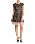 Jessica Simpson Cap-Sleeve Peek-A-Boo Lace Dress - Lyst