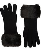 Barneys New York Faux Fur-Cuff Gloves - Lyst