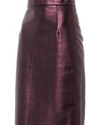 House Of Holland Metallic Leather Pencil Skirt - Lyst