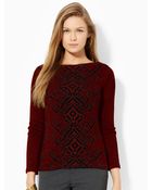 Lauren by Ralph Lauren Jacquard-Knit Boatneck Sweater - Lyst