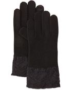 Portolano Cashmere-blend Lace-cuffed Tech Gloves - Lyst