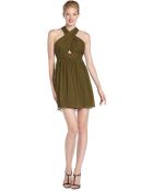 Alice + Olivia Army Silk Crepe 'Caldwell' Pleated Wrap Bodice Dress - Lyst