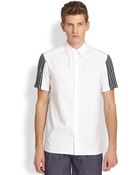 Richard Chai Striped-sleeve Sportshirt - Lyst