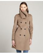 Mackage Camel Foldover Collar Double Breasted Wool Coat - Lyst