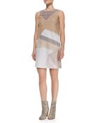 Missoni Sleeveless Metallic Patchwork Shift Dress - Lyst