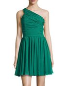 Halston Heritage One-Shoulder Ruched Dress - Lyst