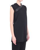 Rick Owens Cotton And Leather Diana Top - Lyst