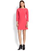 Courreges Wool Crepe Zip-Shoulder Dress - Lyst
