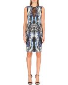 Roberto Cavalli Lace-front Printed Dress - Lyst