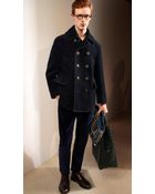 Burberry Wool Pea Coat - Lyst