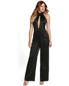 Guess Satin High-Neck Jumpsuit - Lyst