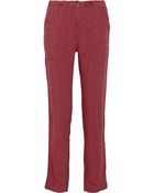Etoile Isabel Marant Linen Blend Straight Leg Pants - Lyst