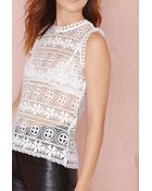 Nasty Gal Eve Crochet Tank - Lyst