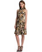Cynthia Steffe Meera Floral Tie Neck Fit And Flare Dress - Lyst