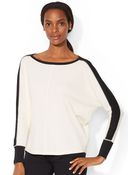 Lauren by Ralph Lauren Petite Waffle Knit Cotton Top - Lyst
