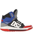 DSquared2 Logo Appliqué Leather High Top Sneakers - Lyst