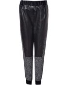 Prabal Gurung Leather And Tweed Track Pants - Lyst