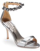 Badgley Mischka Klark Embellished Ankle-Strap Sandals - Lyst