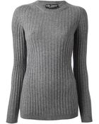 Dolce & Gabbana Ribbed Knit Sweater - Lyst