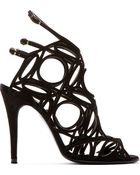 Pierre Hardy Black Suede Cage Sandal - Lyst