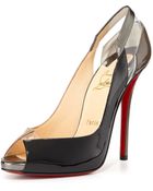 Christian Louboutin Technicatina Peep-Toe Combo Pump - Lyst