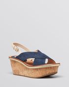 Diane von Furstenberg Platform Wedge Sandals - Maven - Lyst