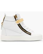 Giuseppe Zanotti White Leather Maylon High_Top Sneakers - Lyst