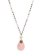 Cara Rose Quartz Teardrop Station Necklace - Lyst