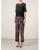 Etro Suzani Print Wide Leg Trousers - Lyst