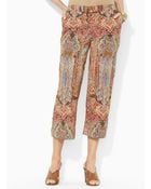 Ralph Lauren Lauren Petites Cropped Paisley Pants - Lyst