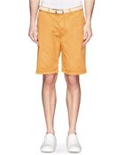 Scotch & Soda Braid Belt Cotton Twill Shorts - Lyst