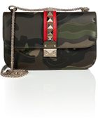 Valentino Leather Camo Print Studded Medium Shoulder Bag - Lyst
